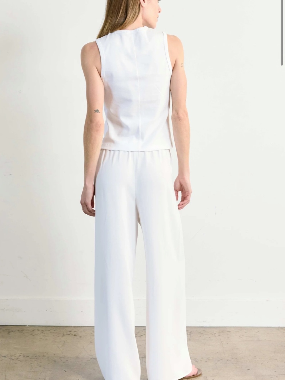 White Wide-Leg Pull on Pant
